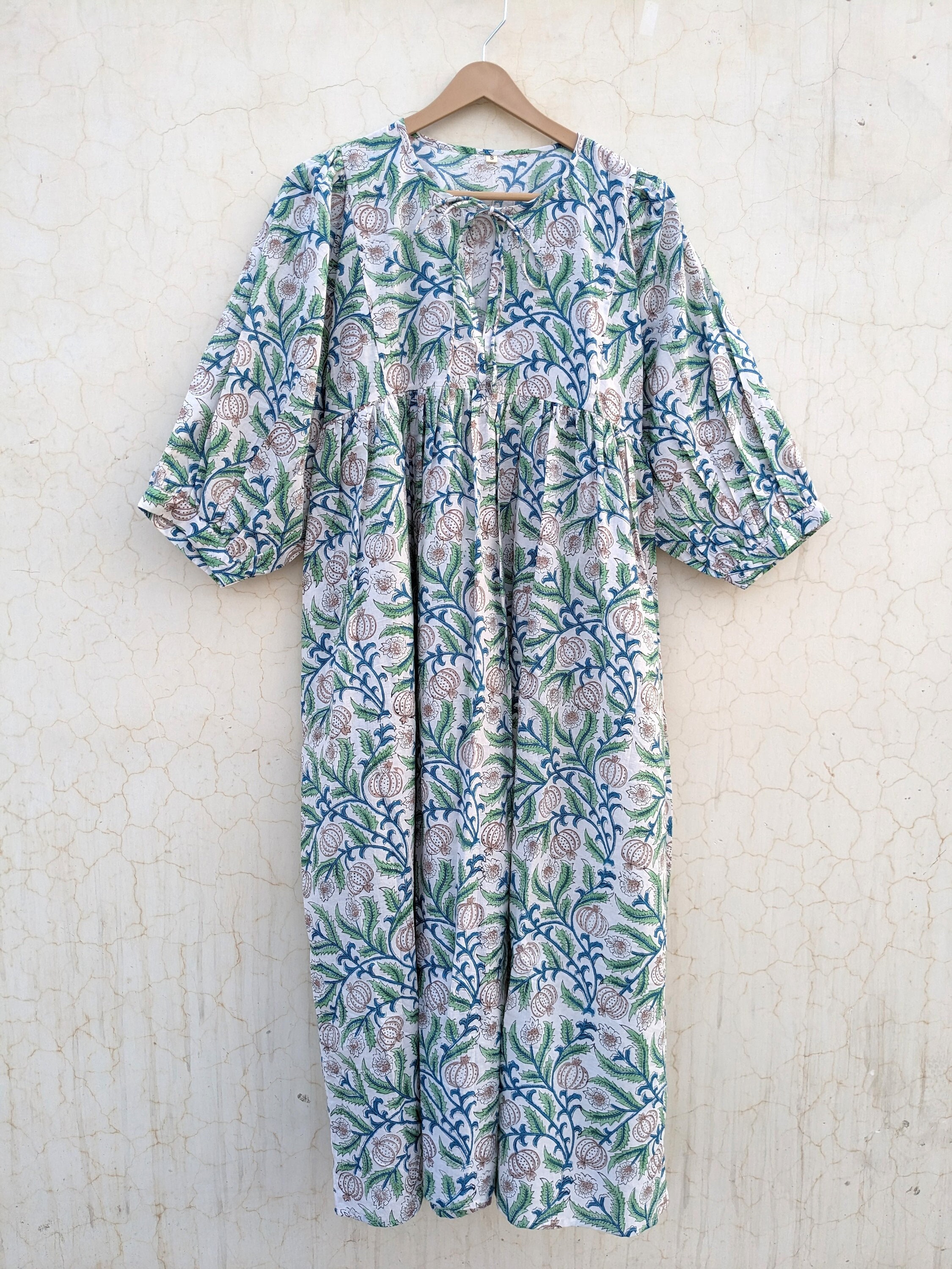 Hand Block Printed Dress Summer Dress Cotton Dress Floral - Etsy