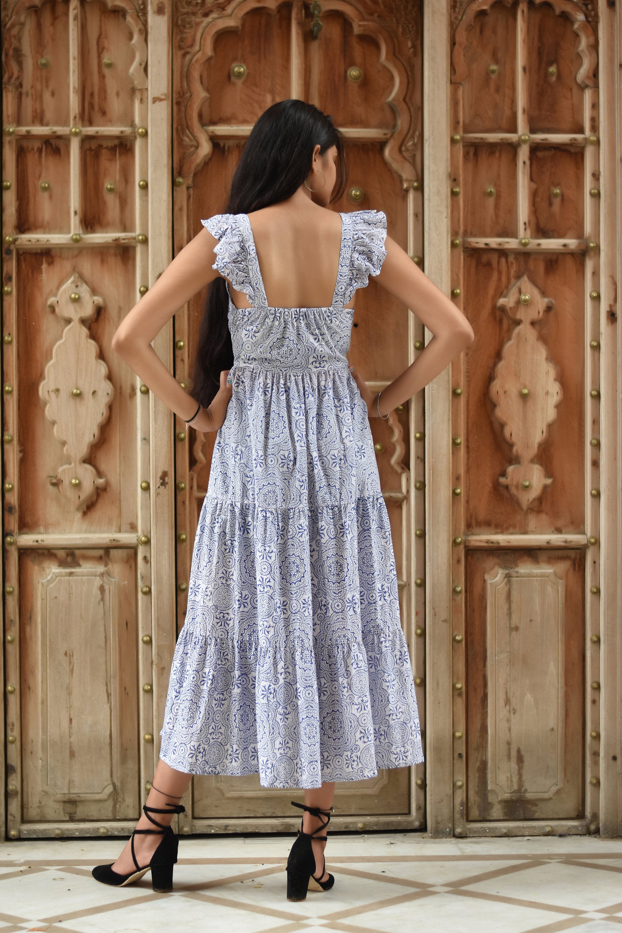 【近年モデル】 サラマリカ Cotton Block Pattern Dress New Samsara Dress,pure Cotton,hand Block Printed,bohemian