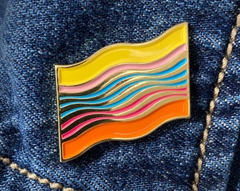 Enamel metal pin badge flag - Yes, but where are you really from?