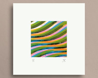 Colourful Abstract Mini Print / Screenprint, Art, Geometric Opart - Splash #34