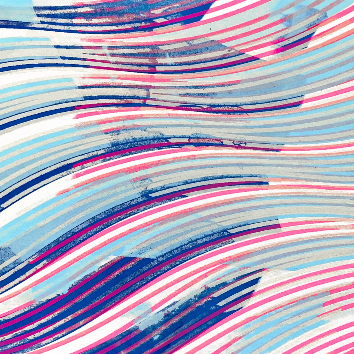 Colourful Abstract Mini Print / Screenprint, Art, Geometric Opart ...