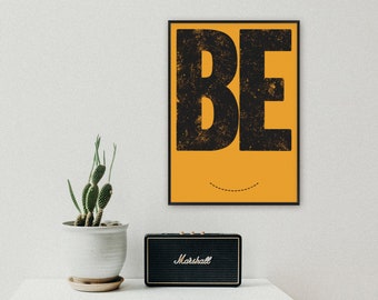 Typography Print / Screenprint /// BE...