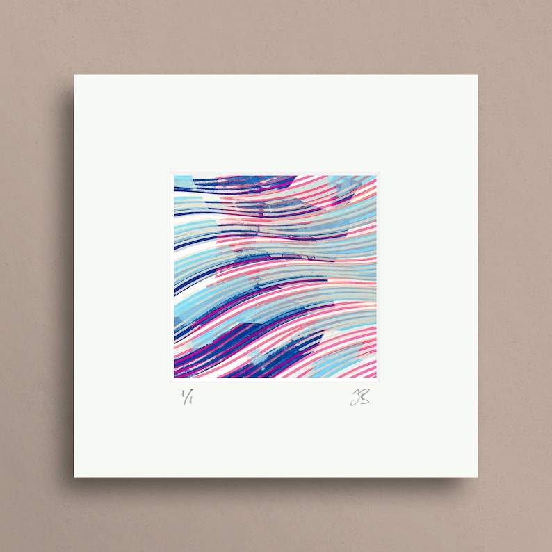 Colourful Abstract Mini Print / Screenprint, Art, Geometric Opart ...