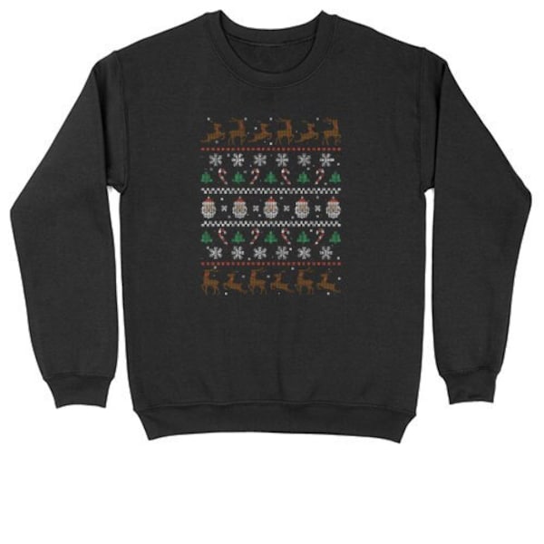 Santa and Reindeer| Crew Neck Sweatshirt | Big & Tall | Mens and Ladies | Ugly Christmas Sweater | Funny Christmas