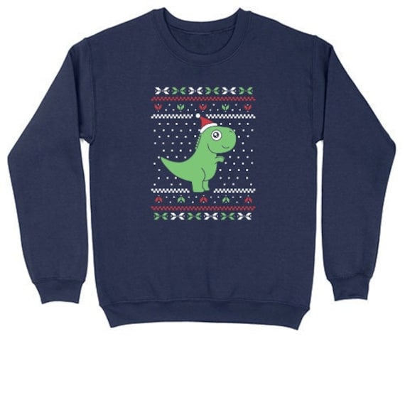 T Rex Crew Neck Sweatshirt Big Tall Mens and Ladies Ugly Christmas Sweater Funny Christmas Etsy UK