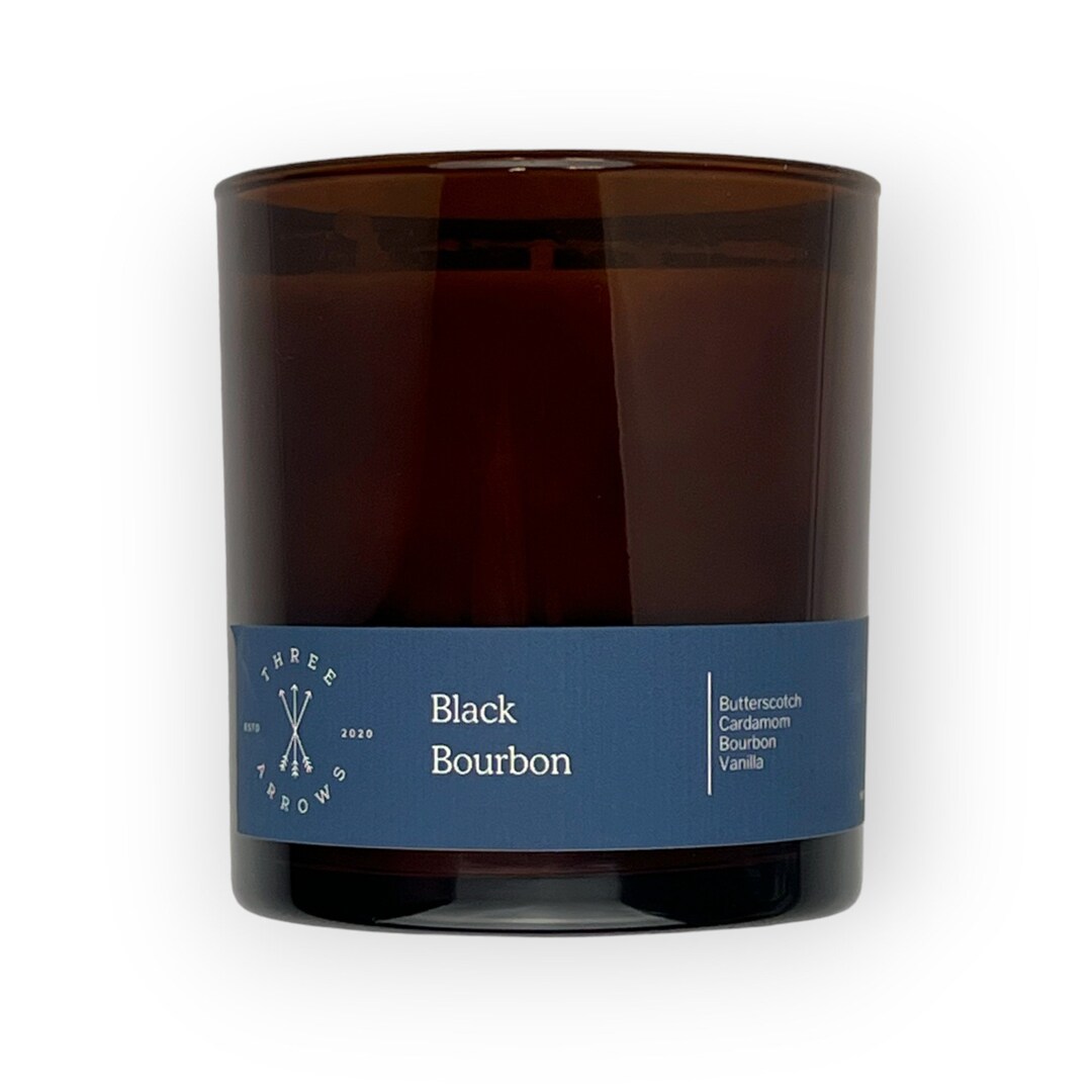 Black Bourbon Candle Highlyscented Butterscotch, Vanilla, Bourbon Soy