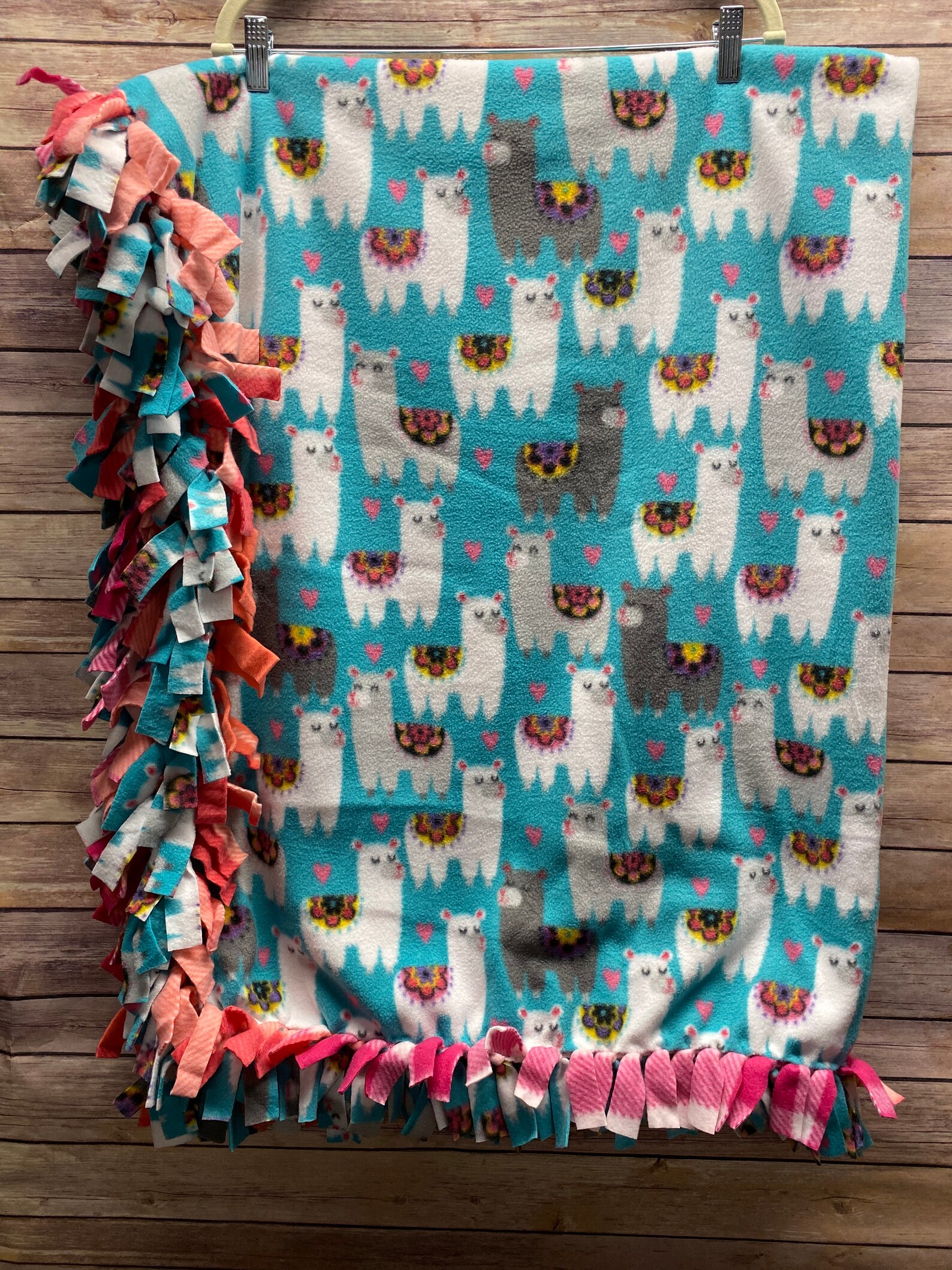 Teal Llama Too Fleece Blanket/Throw Etsy