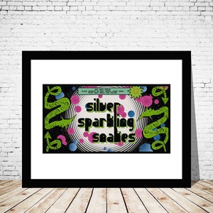 Weasleys&#39; Wizard Wheezes Silver Sparkling Snakes Poster - Digital Download