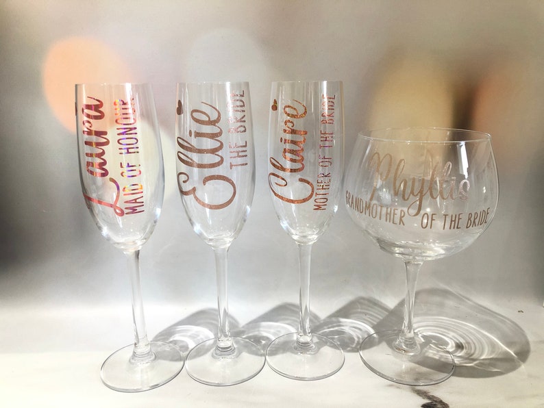 Personalised Wedding/hen Party Champagne / Prosecco Glasses Etsy UK