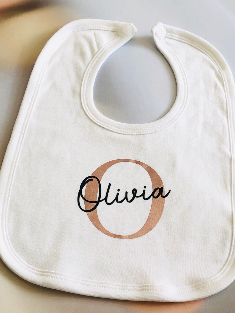 Personalised Babygrow Bodysuit Bib and Hat Set Initial and Etsy UK