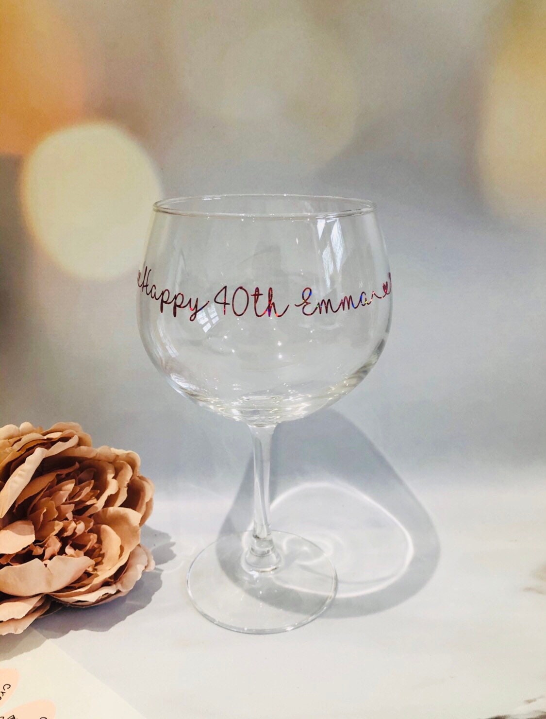 Personalised Gin Glass Any Name Birthday 18th 21st 30th 40th 50th 