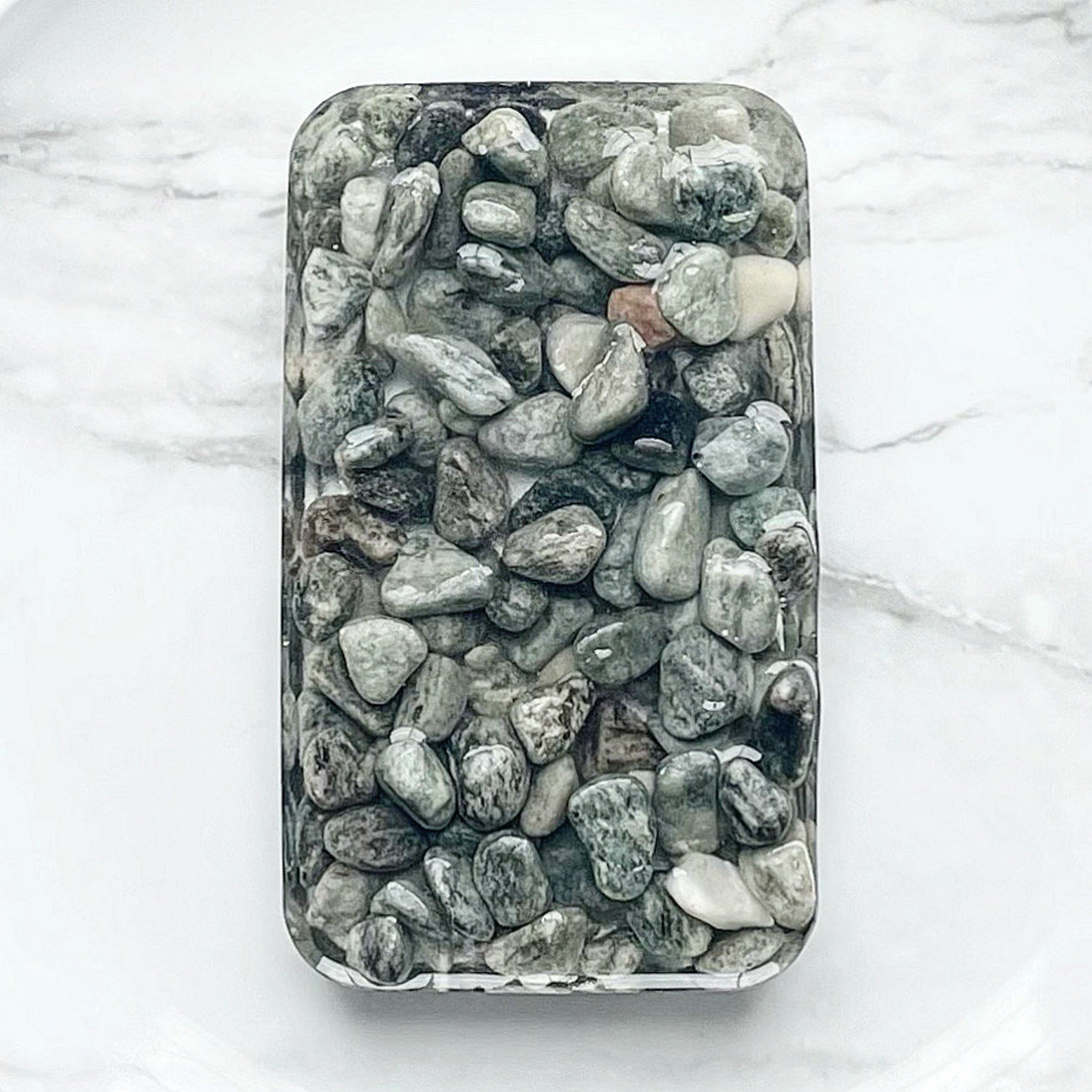 Green granite stone soap dish Etsy