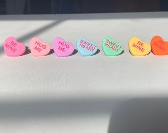 PERSONALIZED Candy Heart Earring order two for complete set