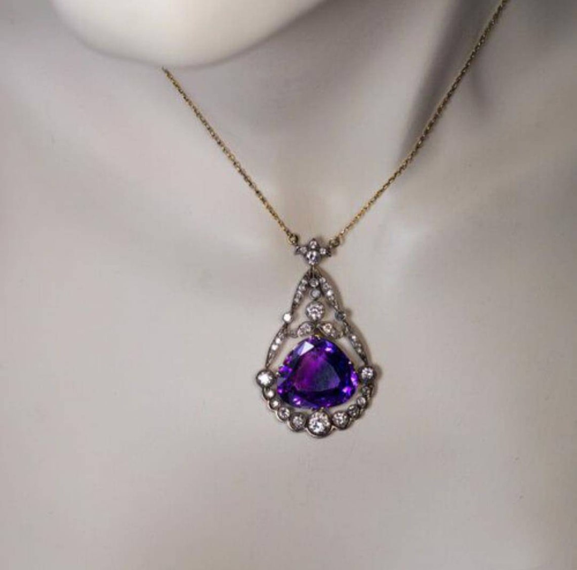 Antique Victorian Rose Cut Diamond and Amethyst Silver - Etsy