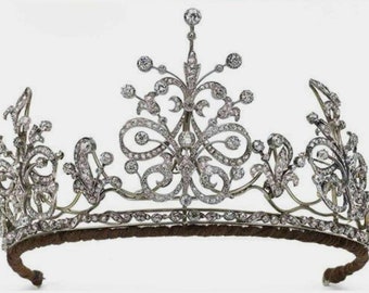 Handmade Sterling Silver Wedding Tiara, Rose Cut Diamond Crown