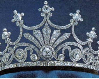 Handmade Sterling Silver Wedding Crown, Rose Cut Diamonds Bridal Tiara