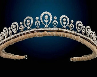 Wedding tiara/Rose Cut Diamonds Tiaras, Silver Purity 92.5 ,Handmade Tiaras/Crown