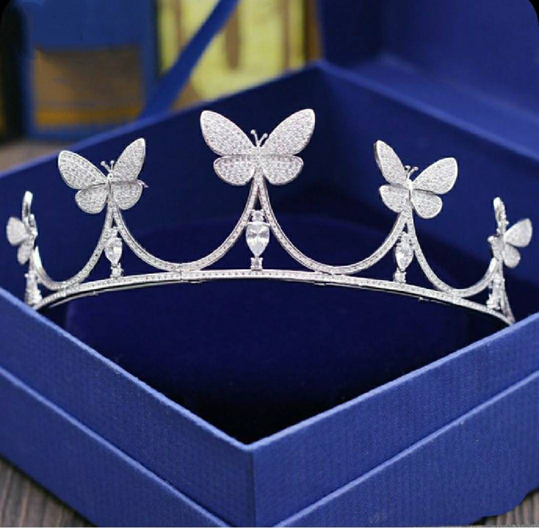 Wedding Tiara,bridal Butterfly Tiara Sterling Silver Handmade Tiaras