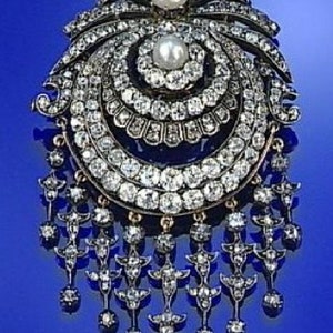 Antique Rose Cut Diamond Pearl Brooch: Sterling Silver Handmade Jewelry
