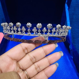 Wedding tiara/Rose Cut Diamonds Tiaras, Silver Purity 92.5 ,Handmade Tiaras/Crown