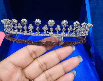 Wedding tiara/Rose Cut Diamonds Tiaras, Silver Purity 92.5 ,Handmade Tiaras/Crown