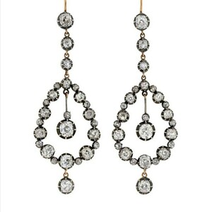 Victorian Dramatic Diamond Teardrop Earrings