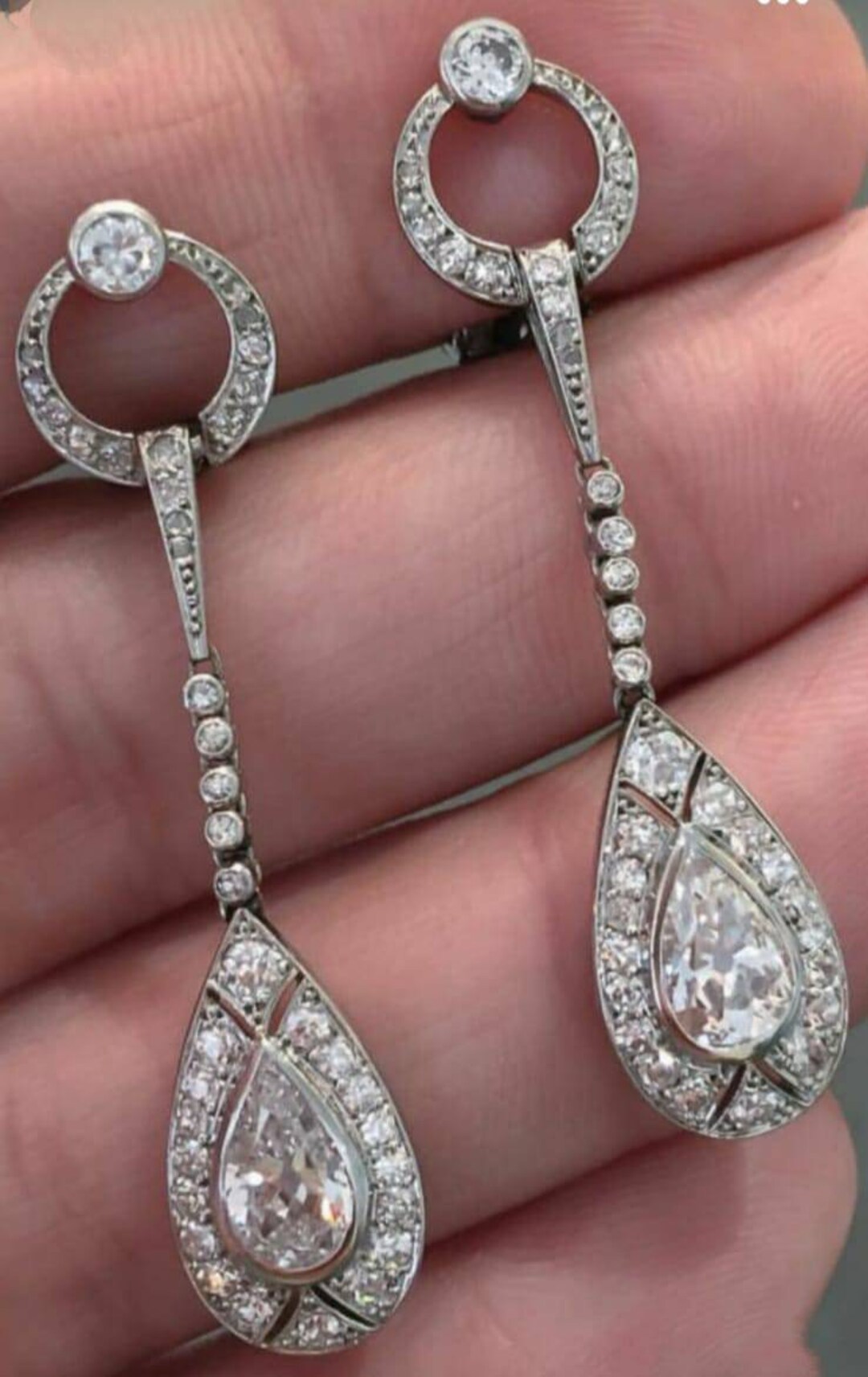 Beautiful Dramatic American Diamond Earrings / Wedding Earrings ...