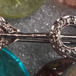 Antique Rose cut Diamond and Silver Arrow Handmade Brooch image 1