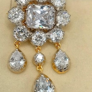 American Diamond Silver brooch/ Zircon brooch/ Stylish Zircon brooch