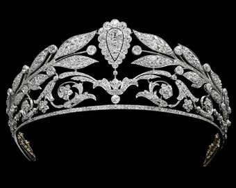 Wedding tiara, Bridal tiara Sterling Silver Handmade Tiaras/Crown American Diamond Crown/Tiara