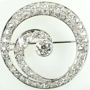 Victorian American Diamond And Silver Brooch