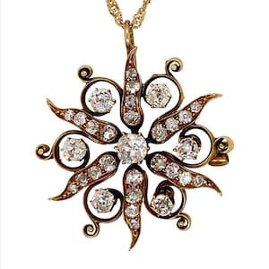 Victorian Rose cut Diamond And Silver Pendant