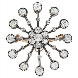 Victorian Rose cut Diamond And Silver Brooch And Pendant