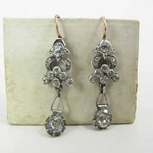 Victorian Dramatic Diamond Teardrop Earrings