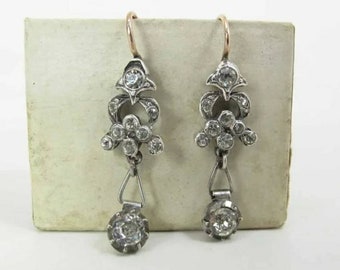 Victorian Dramatic Diamond Teardrop Earrings