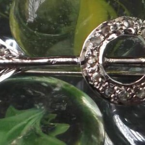 Antique Rose cut Diamond and Silver Arrow Handmade Brooch image 6