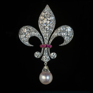 Belle Epoque Replica zircon brooch / fleur-de-lis replica Brooch/zircon Ruby peral brooch