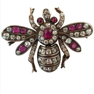 Antique Victorian Rose cut Diamond And Silver Brooch