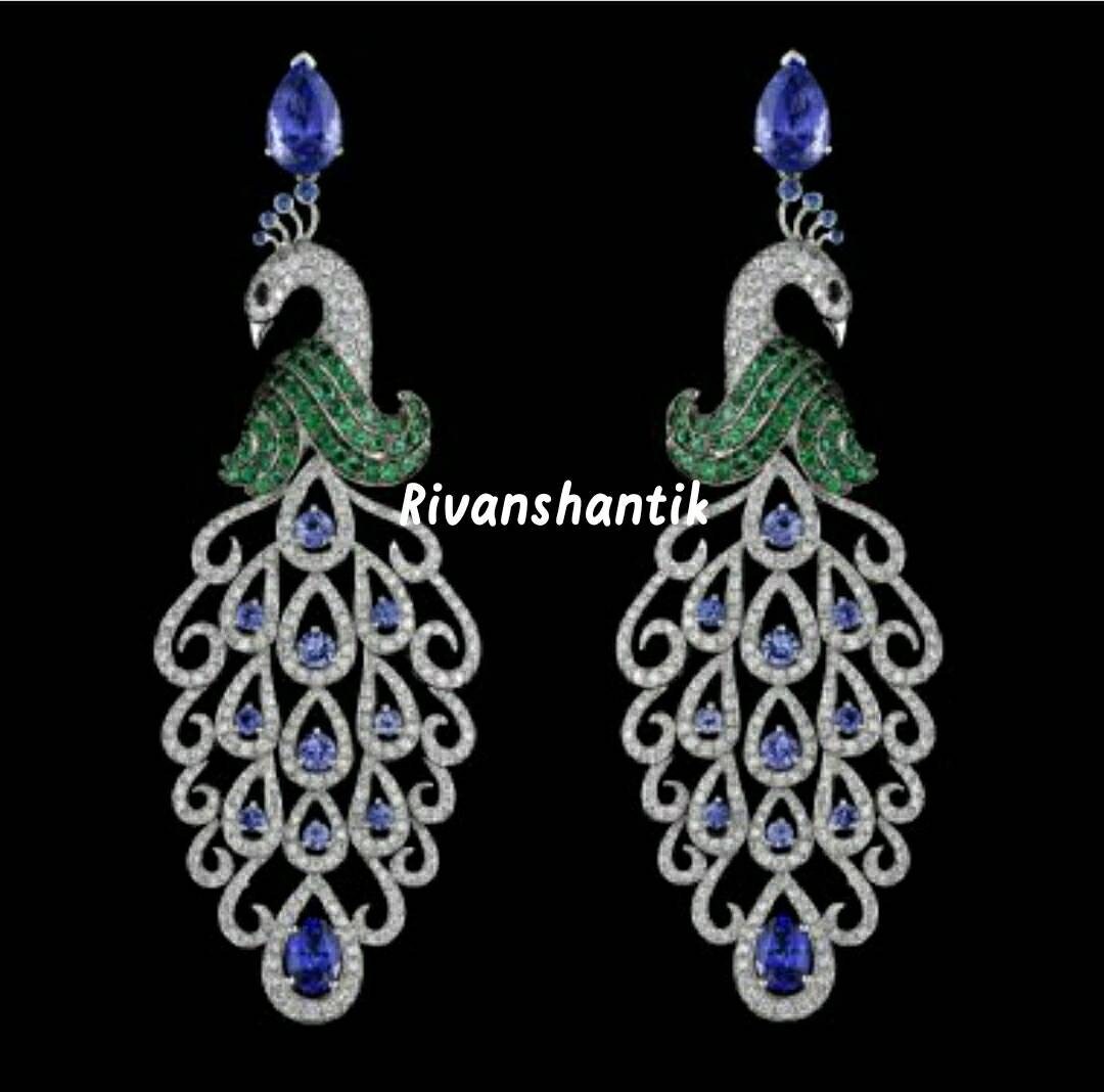Peacock diamond earrings deals