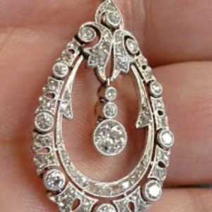 Victorian Rose cut Diamond And Silver Handmade Pendant