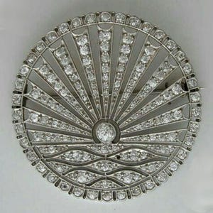 Victorian American Diamond Silver Brooch/ Stylish brooch /Wedding Zircon Brooch