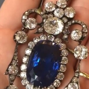 美しいアメリカンダイヤモンドブルーサファイアとパールのシルバーブローチ/スタイリッシュなブローチ/ジルコンブローチ/ブルーサファイアとパールのブローチ