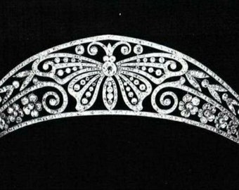 Wedding tiara,Bridal Butterfly tiara Sterling Silver Handmade Tiaras/Crown American Diamond Crown/Tiara