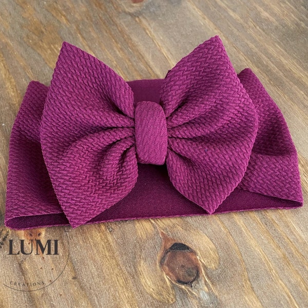 Eggplant Bow | Deep Purple Bow | Dark purple bow | Purple headwrap