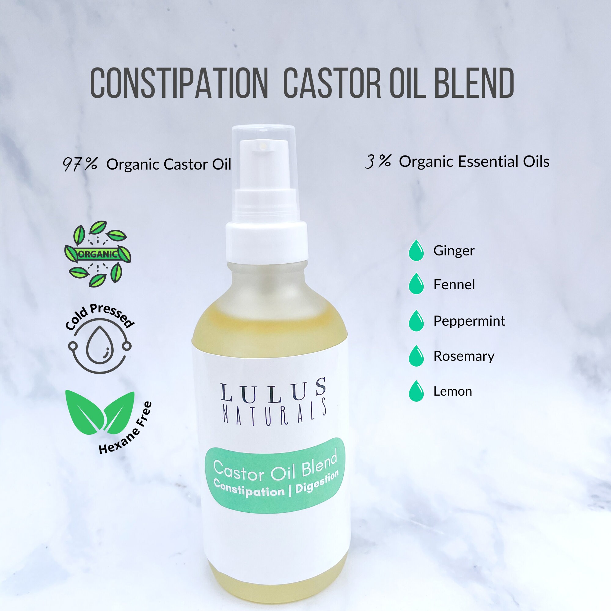 Organic Constipation / Digestion Castor Oil Blend Etsy