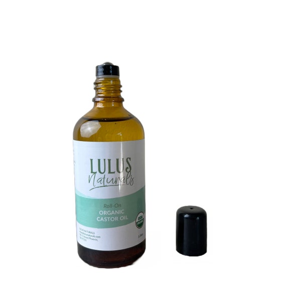 Certified Organic Castor Oil, Cold-Pressed, Hexane Free, Refillable dark glass bottle