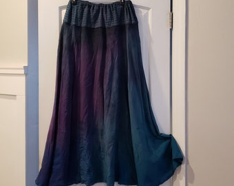 Long Gauze Skirt, Flowy, full maxi, L