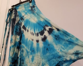 Gauze wrap skirt, S/M/L, tie dye maxi