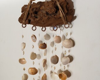 Driftwood and shell chimes