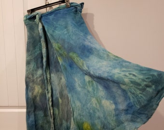 Jellyfish skirt, long gauze wrap skirt, tie dye maxi